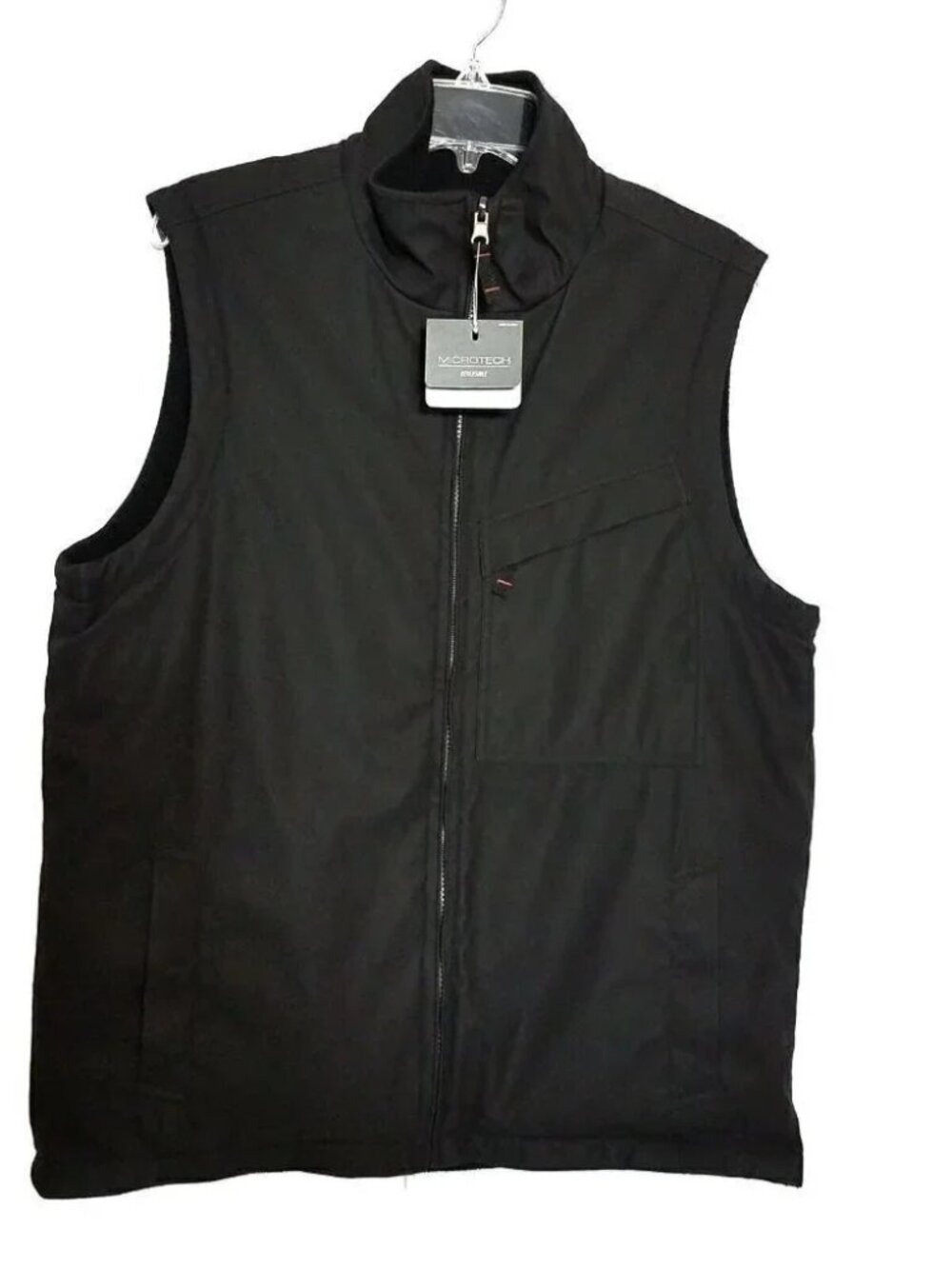 VAN Heusen Black Zip Front Vest Size Small